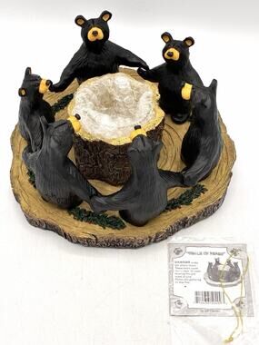 BearFoots “Circle of Bears” Candle Holder Jeff Fleming Big Sky Carvers New Box